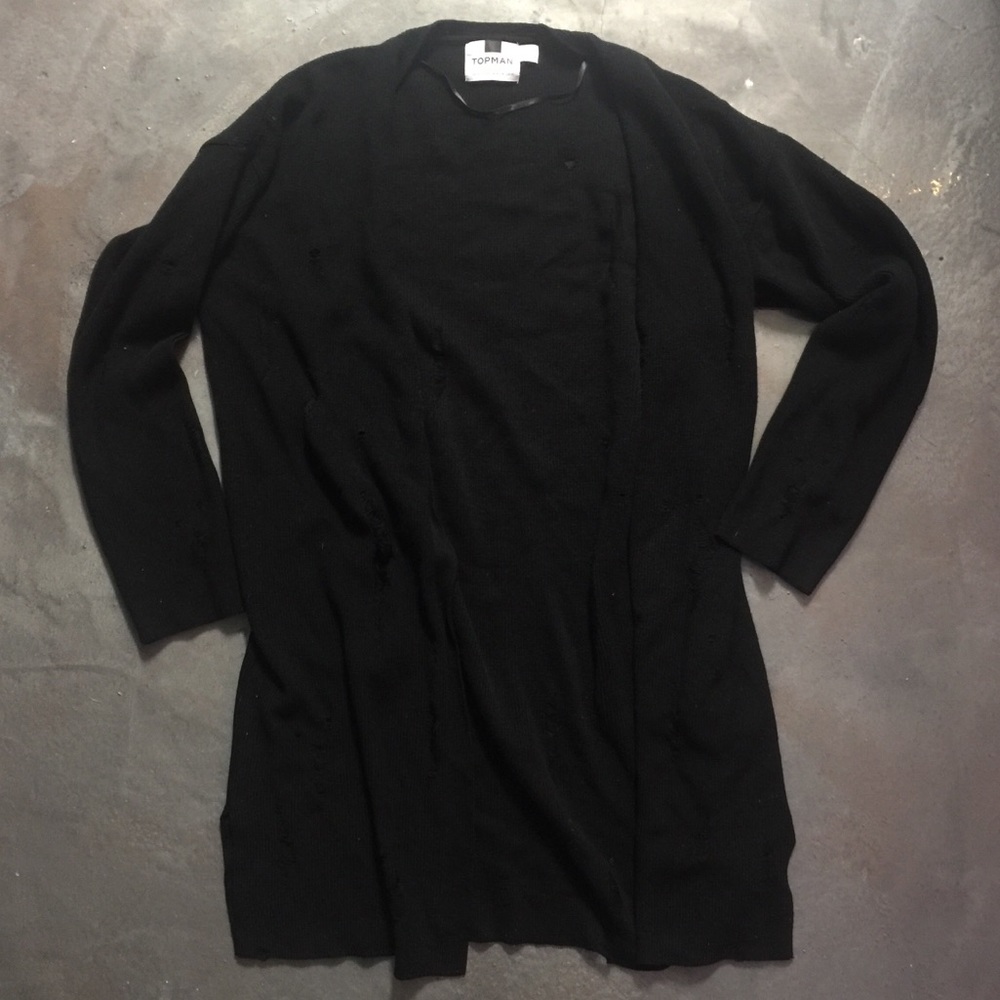 NWOT Men’s TOPMAN Distressed Cardigan